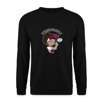 Arab Girl Unbreakable I Arab Heritage I Qatar Flag - Unisex Sweatshirt - black - Front - Alina (178cm) & Michal (187cm)