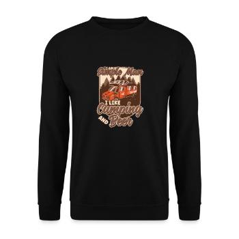 I am a simple man I like camping beer - Unisex Sweatshirt - black - Front - Alina (178cm) & Michal (187cm)