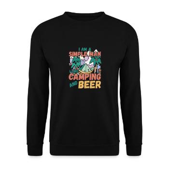I am a simple man I like camping beer - Unisex Sweatshirt - black - Front - Alina (178cm) & Michal (187cm)