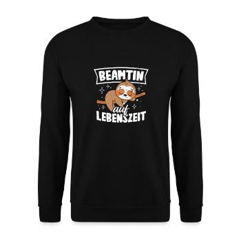 Beamtin auf Lebenszeit - Beamtin Amt Beamtin Gesch - Unisex Pullover - Schwarz - Vorne - Alina (178cm) & Michal (187cm)