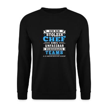 Chef Geschenk Beruf Arbeit lustiger Spruch - Unisex Pullover - Schwarz - Vorne - Alina (178cm) & Michal (187cm)