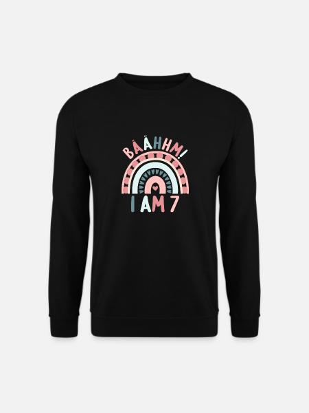 7 Jahre Rainbow Regenbogen 7. Geburtstag - Unisex Pullover - Schwarz