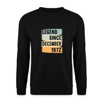 Born December 1972 50 years 50s 50th birthday - Unisex Sweatshirt - black - Front - Alina (178cm) & Michal (187cm)