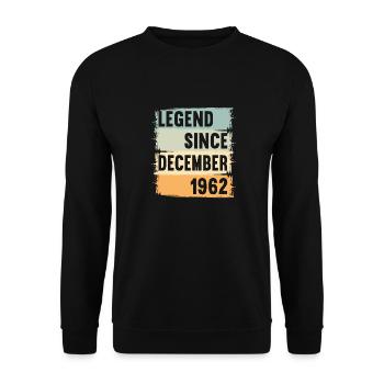 Born December 1962 60 years 60s 60th birthday - Unisex Sweatshirt - black - Front - Alina (178cm) & Michal (187cm)