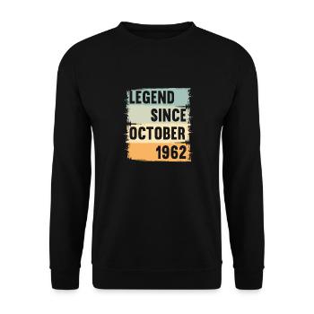 Born October 1962 60 years 60s 60th birthday - Unisex Sweatshirt - black - Front - Alina (178cm) & Michal (187cm)