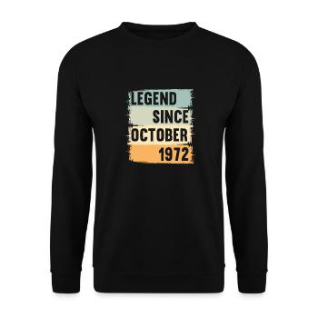 Né en octobre 1972 50 ans 50s 50e anniversaire - Sweat-shirt Unisexe - noir - Devant - Alina (178cm) & Michal (187cm)