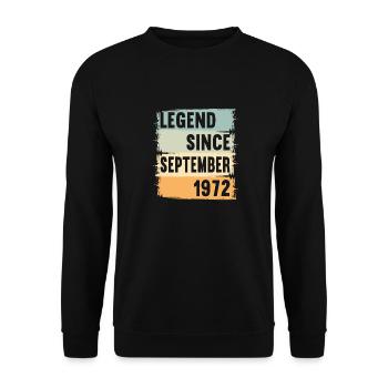 Né en septembre 1972 50 ans 50s 50e anniversaire - Sweat-shirt Unisexe - noir - Devant - Alina (178cm) & Michal (187cm)