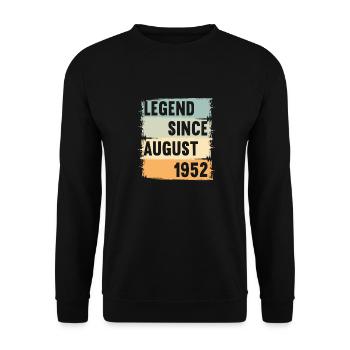 Born August 1952 70 years 70s 70th birthday - Unisex Sweatshirt - black - Front - Alina (178cm) & Michal (187cm)
