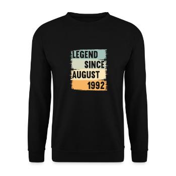 Born August 1992 30 years 30s 30th birthday - Unisex Sweatshirt - black - Front - Alina (178cm) & Michal (187cm)
