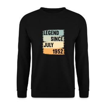 Born July 1952 70 years 70s 70th birthday - Unisex Sweatshirt - black - Front - Alina (178cm) & Michal (187cm)