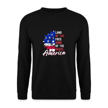 Amerika Land der Freien und der Tapferen - Unisex Pullover - Schwarz - Vorne - Alina (178cm) & Michal (187cm)