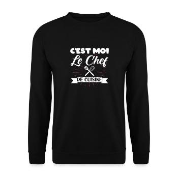 Chef Cuisine Cuisinier Cuisinière Humour C'est Moi - Sweat-shirt Unisexe - noir - Devant - Alina (178cm) & Michal (187cm)