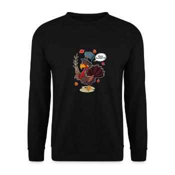 Turkey Day I Happy Thanksgiving Turkey - Unisex Pullover - Schwarz - Vorne - Alina (178cm) & Michal (187cm)