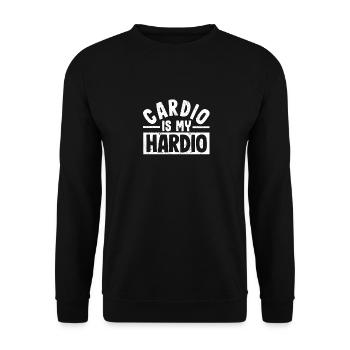 Cardio ist Hardio Lustig Sarkastisch Workout - Unisex Pullover - Schwarz - Vorne - Alina (178cm) & Michal (187cm)