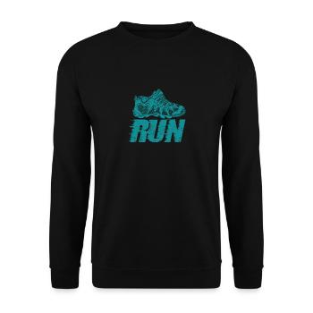 Sports Shoe Run Funny Running Sprint Jogging - Unisex Sweatshirt - black - Front - Alina (178cm) & Michal (187cm)