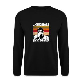 Originale Nichtskönner! Einmal mit Profis Arbeiten - Unisex Pullover - Schwarz - Vorne - Alina (178cm) & Michal (187cm)