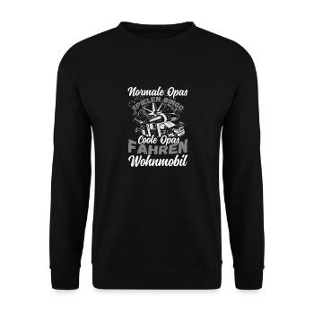 Opas Spielen Bingo Coole Opas Fahren Wohnmobil - Unisex Pullover - Schwarz - Vorne - Alina (178cm) & Michal (187cm)