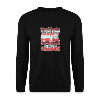 Grandpas Play Bingo Cool Grandpas Driving Motorhome - Unisex Sweatshirt - black - Front - Alina (178cm) & Michal (187cm)