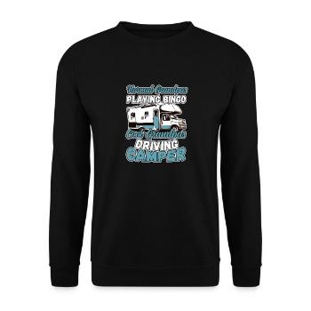 Grandpas Play Bingo Cool Grandpas Driving Motorhome - Unisex Sweatshirt - black - Front - Alina (178cm) & Michal (187cm)