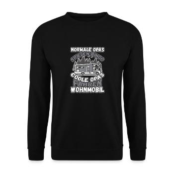 Opas Spielen Bingo Coole Opas Fahren Wohnmobil - Unisex Pullover - Schwarz - Vorne - Alina (178cm) & Michal (187cm)