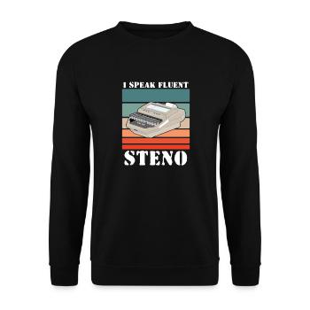 Court Reporter Vintage Stenographer Art - Unisex Pullover - Schwarz - Vorne - Alina (178cm) & Michal (187cm)