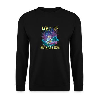 Lost In Metaverse Citation Tale Virtuality Jeu - Sweat-shirt Unisexe - noir - Devant - Alina (178cm) & Michal (187cm)