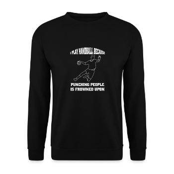 Handball Handballer Handballspieler Handballverein - Unisex Pullover - Schwarz - Vorne - Alina (178cm) & Michal (187cm)