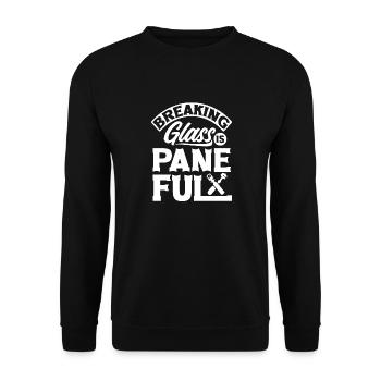 Glazier Window Fitter Paneful - Unisex Pullover - Schwarz - Vorne - Alina (178cm) & Michal (187cm)