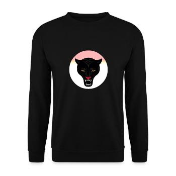 Panther Face Cute Cat Lover T-Shirt Present Gift - Unisex Sweatshirt - black - Front - Alina (178cm) & Michal (187cm)