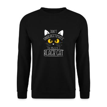 Don't Underestimate The Power Of A Black Cat - Unisex Pullover - Schwarz - Vorne - Alina (178cm) & Michal (187cm)