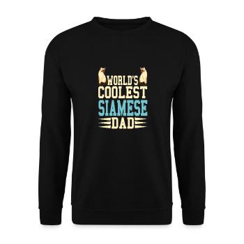 World's Coolest Siamese Dad Cat Lover T-Shirt - Unisex Sweatshirt - black - Front - Alina (178cm) & Michal (187cm)