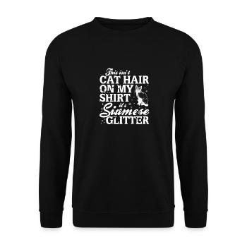 This Isn't Cat Hair On My Shirt Funny T-Shirt - Unisex Pullover - Schwarz - Vorne - Alina (178cm) & Michal (187cm)