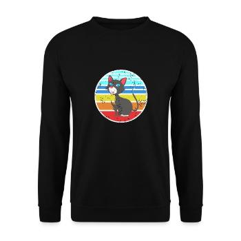 Rétro Tuxedo Cat Mignon Cat Lover T-Shirt - Sweat-shirt Unisexe - noir - Devant - Alina (178cm) & Michal (187cm)