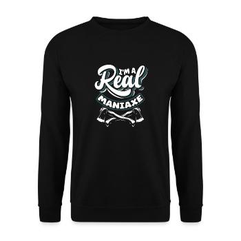 Axe Hatchet Throwing Hatchet Ax Thrower Im A Real - Unisex Pullover - Schwarz - Vorne - Alina (178cm) & Michal (187cm)