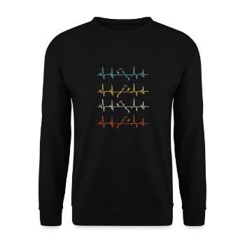Axe Hatchet Throwing Hatchet Ax Thrower Heartbeat - Unisex Pullover - Schwarz - Vorne - Alina (178cm) & Michal (187cm)