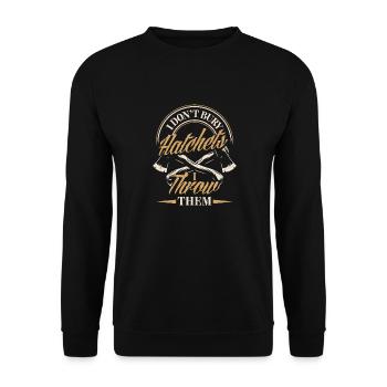 Axe Hatchet Throwing Hatchet Ax Thrower I Throw - Unisex Pullover - Schwarz - Vorne - Alina (178cm) & Michal (187cm)