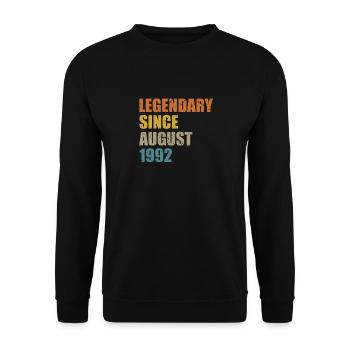 Born August 1992 30 years 30s 30th birthday - Unisex Sweatshirt - black - Front - Alina (178cm) & Michal (187cm)