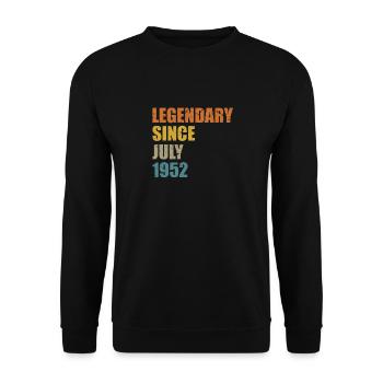 Born July 1952 70 years 70s 70th birthday - Unisex Sweatshirt - black - Front - Alina (178cm) & Michal (187cm)