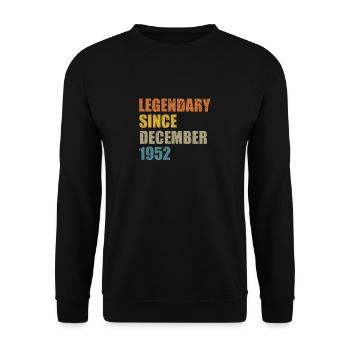 Born December 1952 70 years 70s 70th birthday - Unisex Sweatshirt - black - Front - Alina (178cm) & Michal (187cm)
