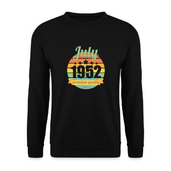 Born July 1952 70 years 70s 70th birthday - Unisex Sweatshirt - black - Front - Alina (178cm) & Michal (187cm)