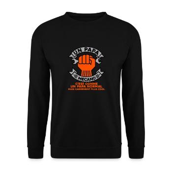 un papa mecano mecanicien - Sweat-shirt Unisexe - noir - Devant - Alina (178cm) & Michal (187cm)