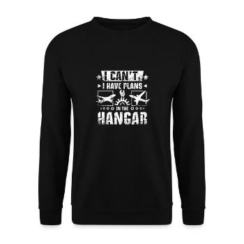 Je ne peux pas avoir de plans dans le hangar - Sweat-shirt Unisexe - noir - Devant - Alina (178cm) & Michal (187cm)