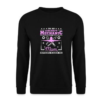 Mécanicien d’aéronefs et une maman - Sweat-shirt Unisexe - noir - Devant - Alina (178cm) & Michal (187cm)