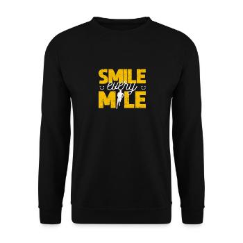 Souriez à chaque kilomètre Drôle d’amateurs de course à pied coureurs - Sweat-shirt Unisexe - noir - Devant - Alina (178cm) & Michal (187cm)