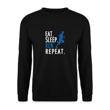 Fun Run Vintage Marathon Runner Nourriture Sommeil - Sweat-shirt Unisexe - noir - Devant - Alina (178cm) & Michal (187cm)