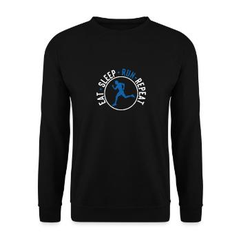Eat Sleep Run Repeat Funny Run Vintage - Unisex Sweatshirt - black - Front - Alina (178cm) & Michal (187cm)
