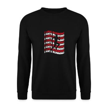 I love running hate runner lovers runner - Unisex Sweatshirt - black - Front - Alina (178cm) & Michal (187cm)