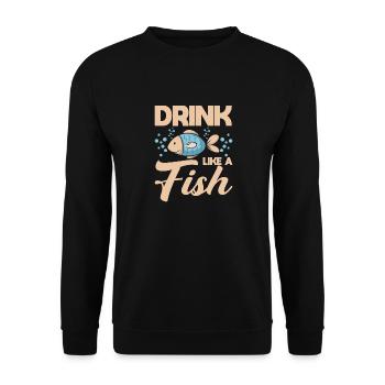 Fisch-SIP - Unisex Pullover - Schwarz - Vorne - Alina (178cm) & Michal (187cm)