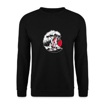 KOI WAVE - Unisex Pullover - Schwarz - Vorne - Alina (178cm) & Michal (187cm)