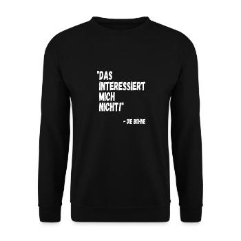 Das interessiert mich nicht die Bohne Lustig - Unisex Pullover - Schwarz - Vorne - Alina (178cm) & Michal (187cm)